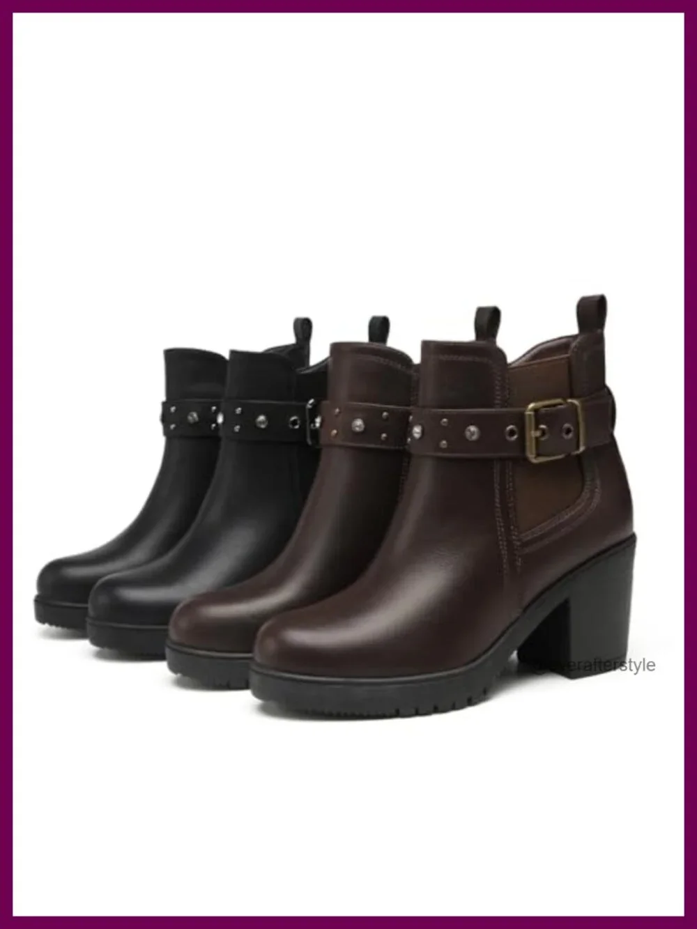 Chunky Heel Chelsea Ankle Booties Slip-On PU Fashion Boots